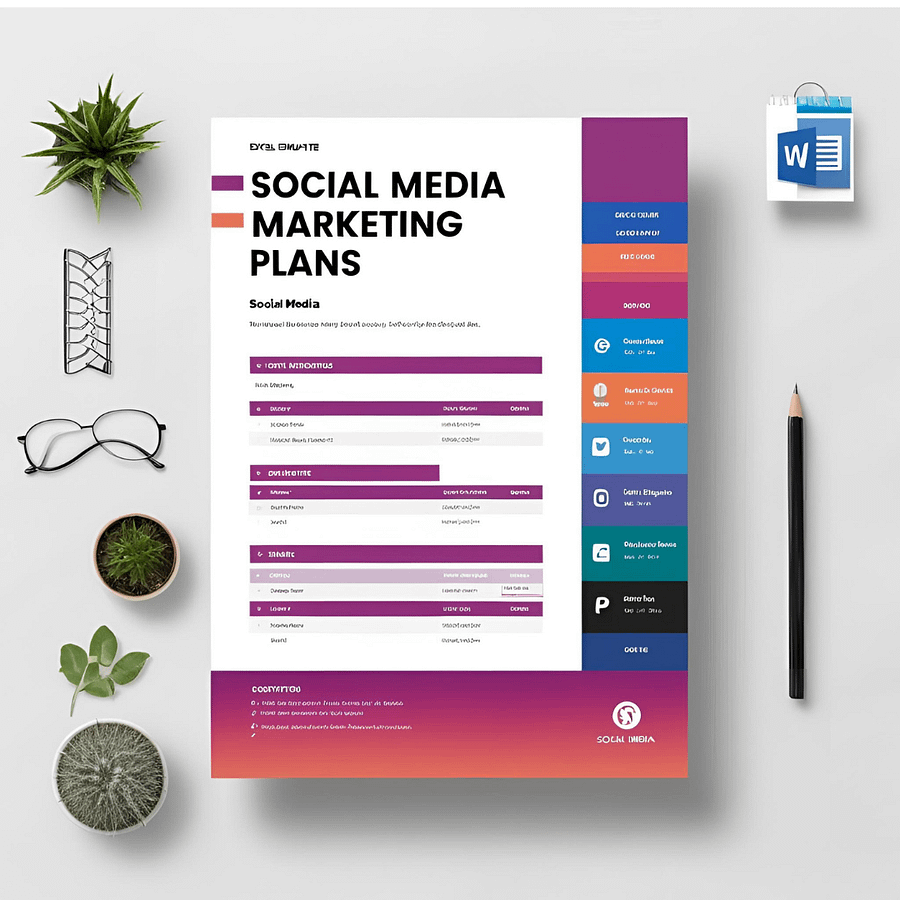 Social Media Marketing Plans Excel Template Bundle product image (3)