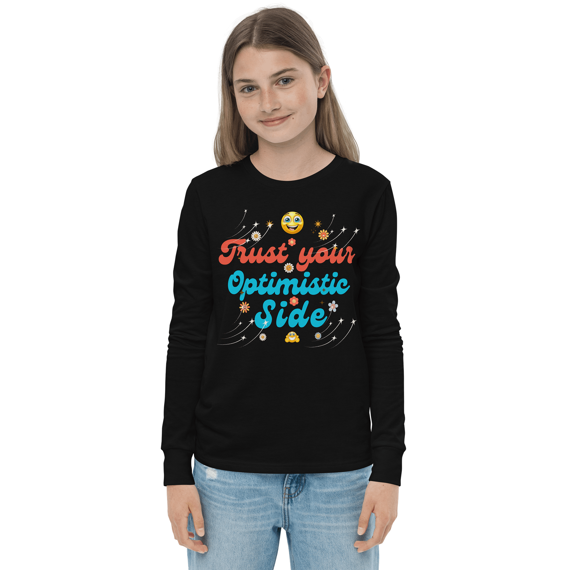 Optimistic Vibes Youth Long Sleeve Tee product image (1)