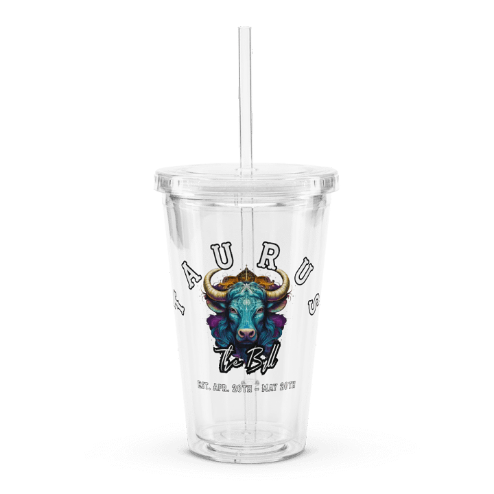 Taurus - Zodiac Double Wall Clear Plastic Tumbler product image (1)