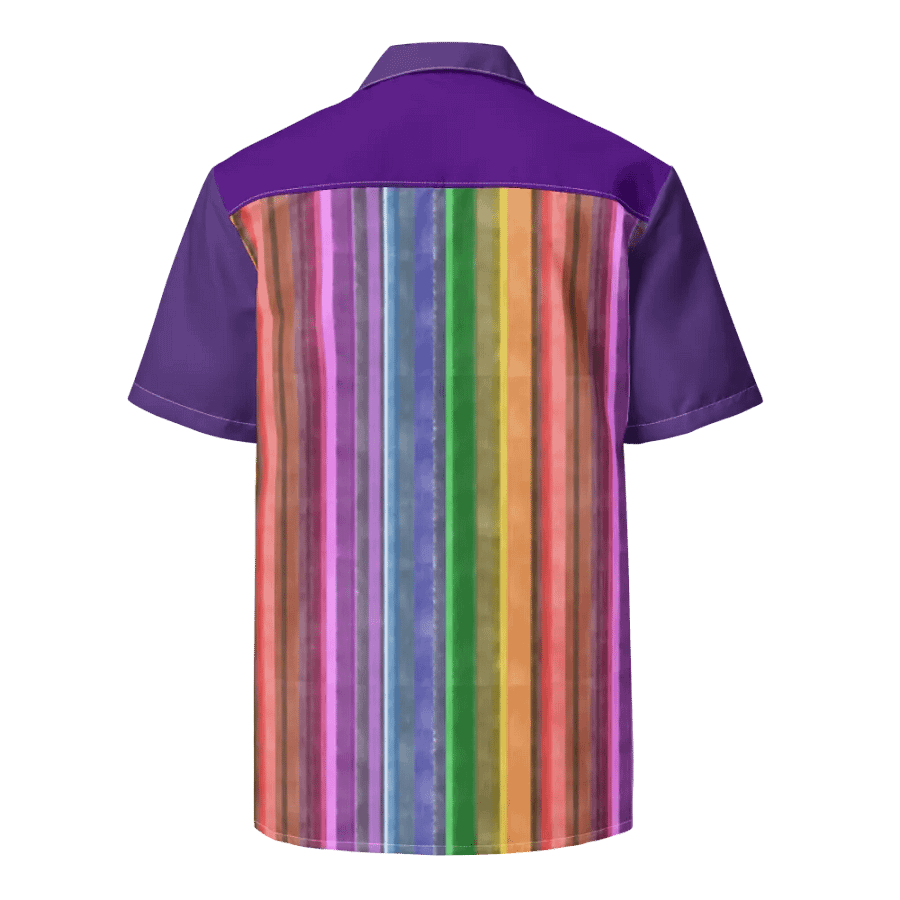 Cool Gouache Striped Unisex Hawaiian Button Shirt product image (5)