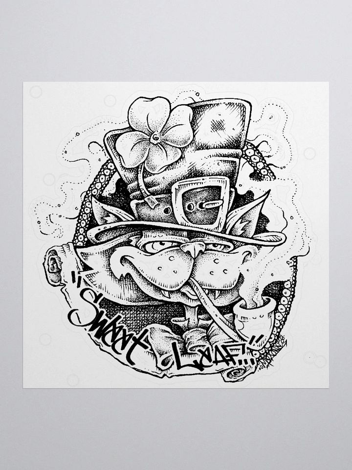 Sweet Leaf Cat Kiss Cut Sticker product image (1)