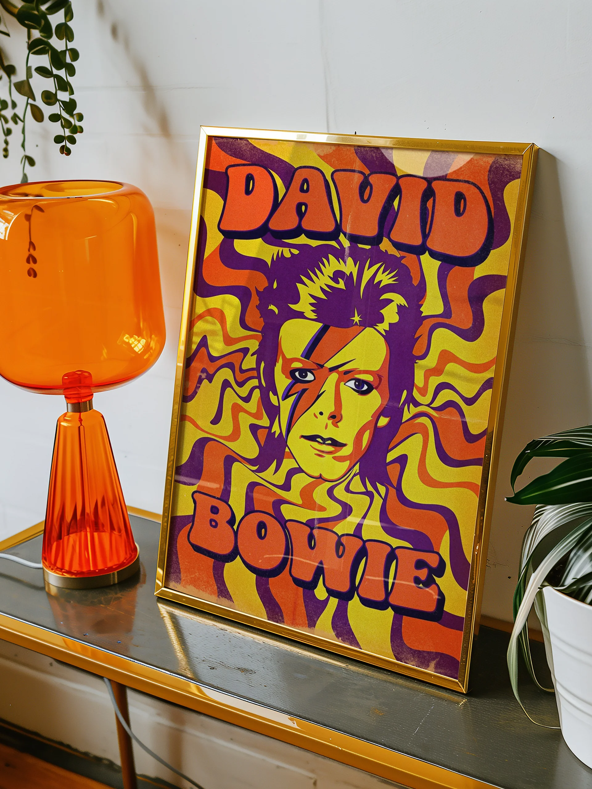 David Bowie Psychedelic Poster – Aladdin Sane Ziggy Stardust Wall Art (70s Glam Rock Decor) product image (7)