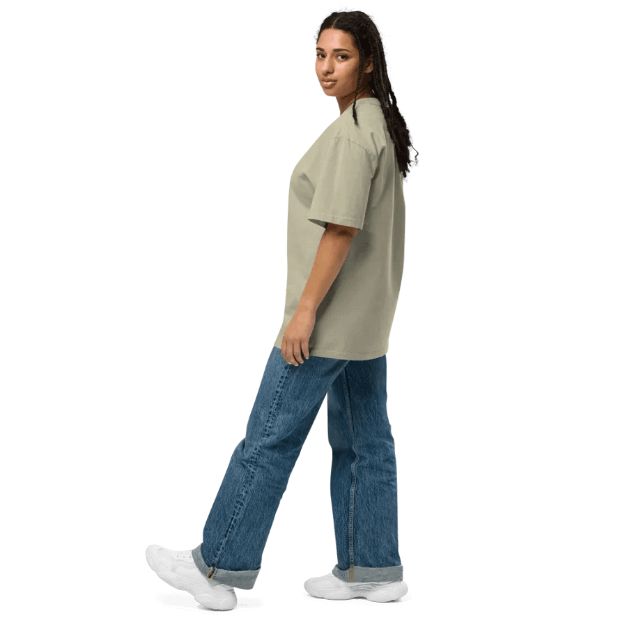 CURRENTLY IN BURNOUT (outline, pink thread) oversized faded neutral tee product image (4)