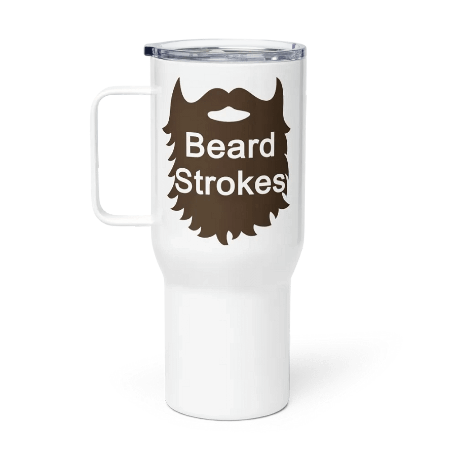 Beard Strokes Travel Mug with Handle (Brown Beard) product image (1)