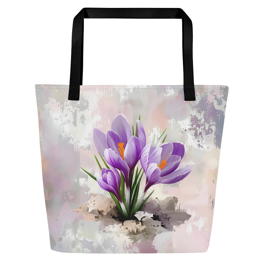 Tote Bag: Vintage Purple Crocus Flowers Floral Design product image (1)