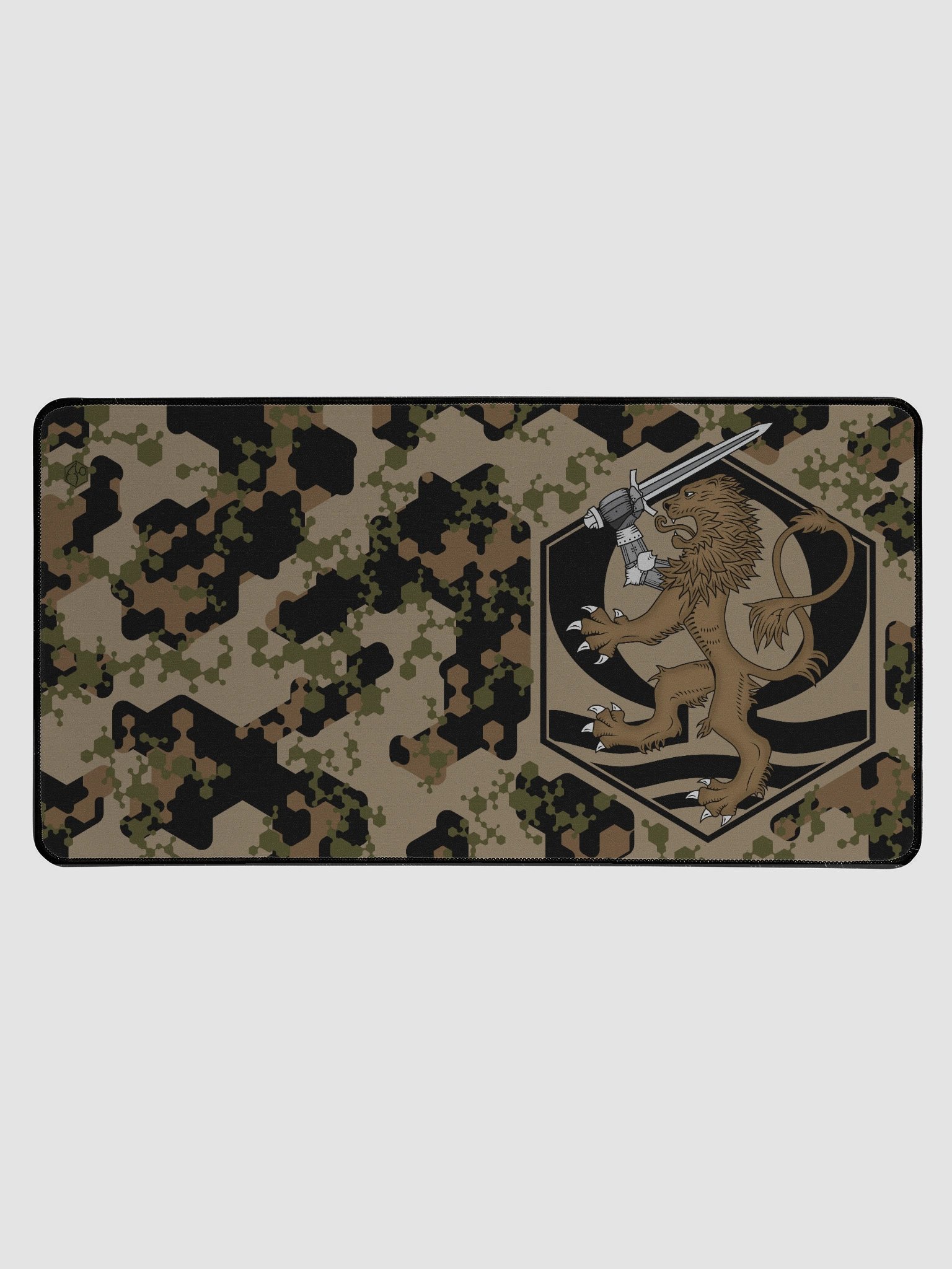 Desk Mat 15.5" x 31.5" Hexagon Camo, Lion, MilT product image (1)