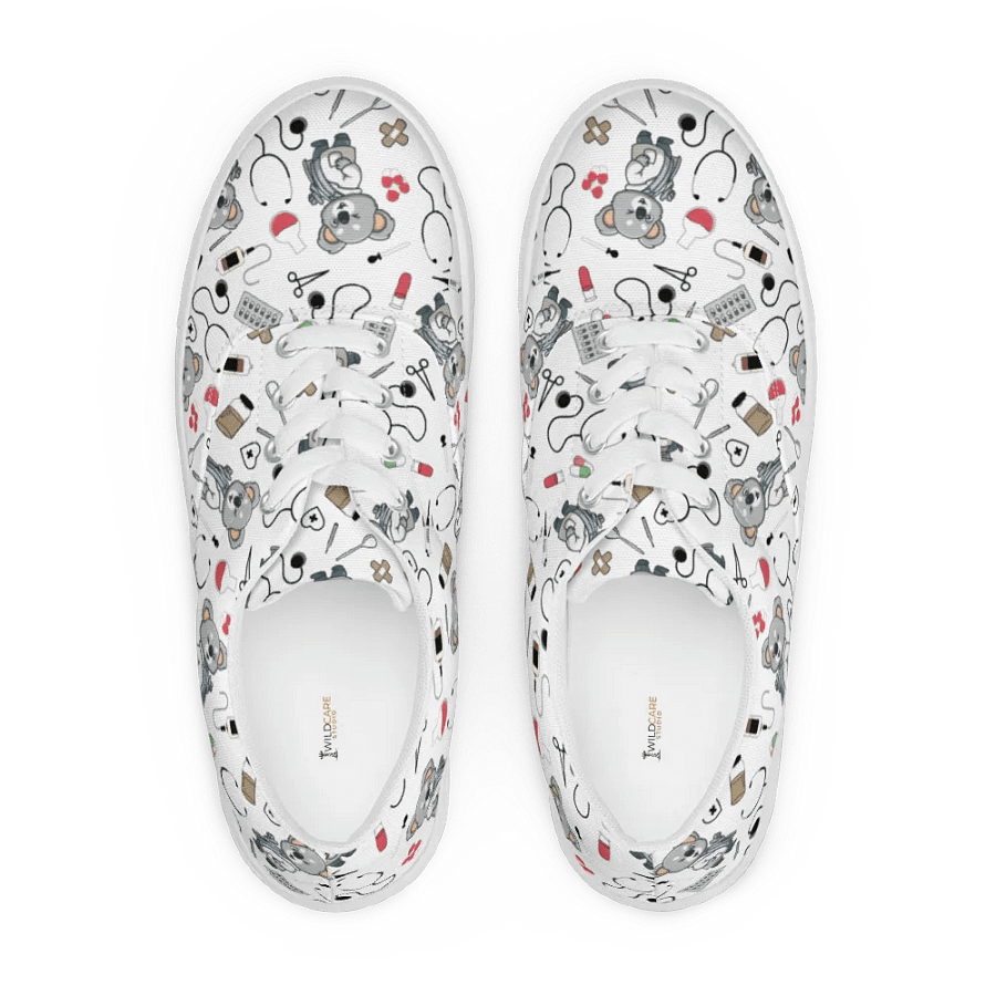 Cute Medical Koala Lace-up Canvas Shoes (White) product image (5)