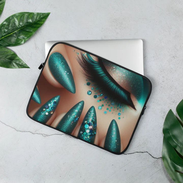 Glam Teal Laptop Sleeve product image (2)