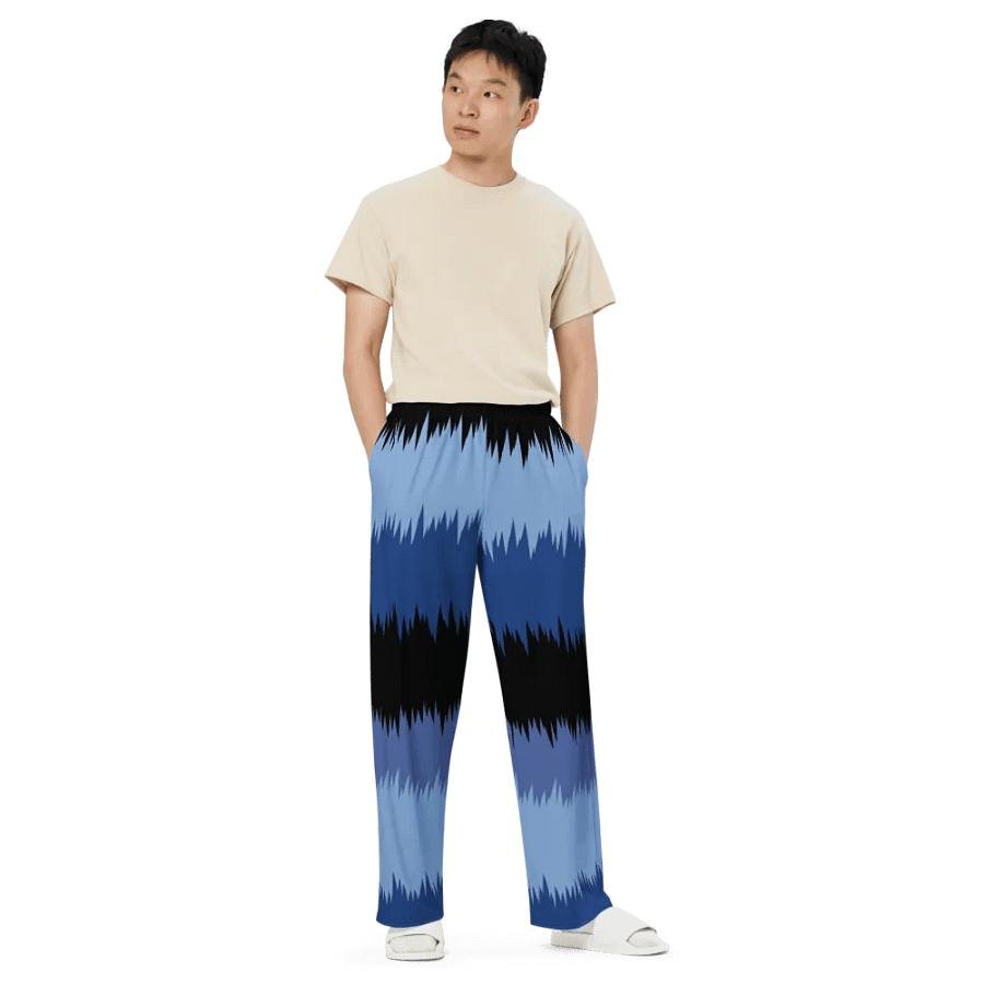 Spiky Blue Horizon Wide-Leg Pants product image (6)