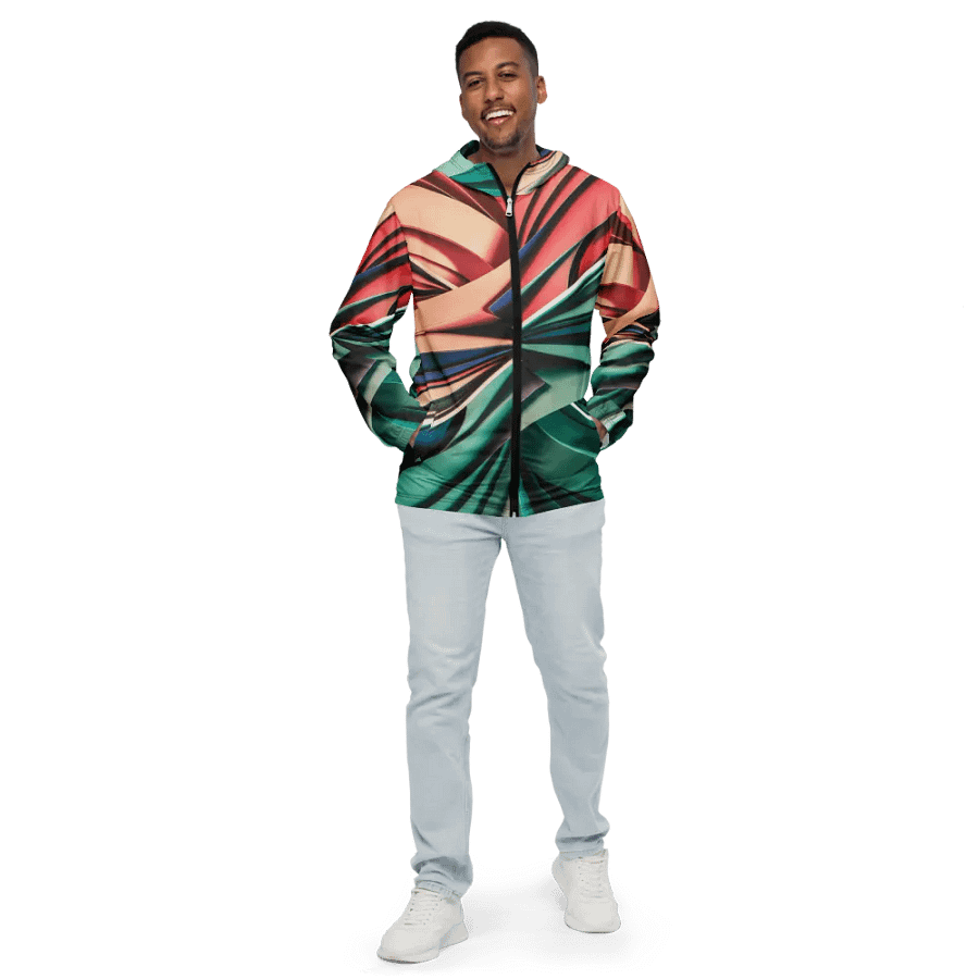 Abstract Geometric Unisex Windbreaker in Vibrant Colors (XS-3XL) product image (1)