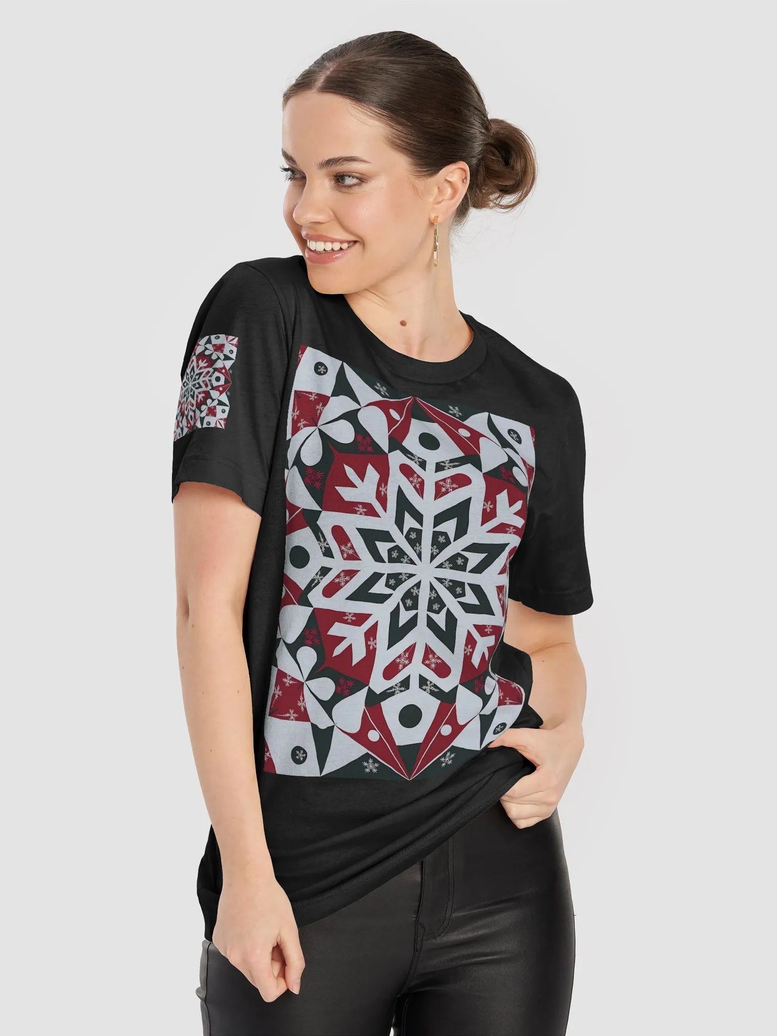 Geometric Snowflake Symmetry T-Shirt product image (8)