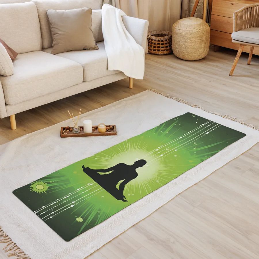 Premium Yoga Mat Featuring Green Sukhasana Vibe product image (3)