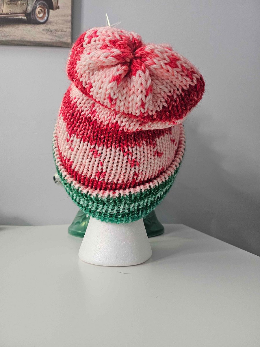 Juniper Shrub/Peppermint Ribbon Winter Hat product image (6)