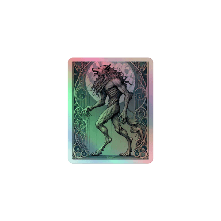 Art Nouveau Werewolf Vinyl Sticker – Full Moon Elegance 🌕🐺 product image (1)