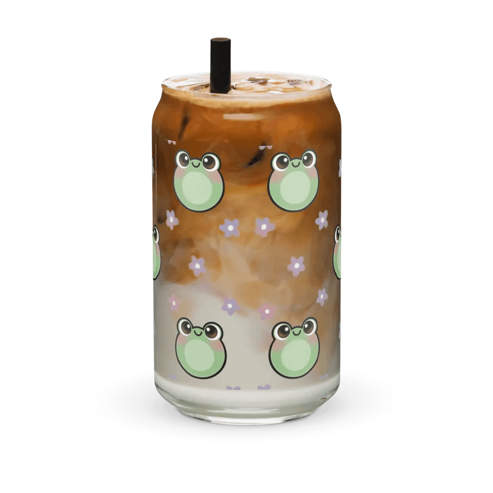 Froggy Pattern Glass Cup product image (41)