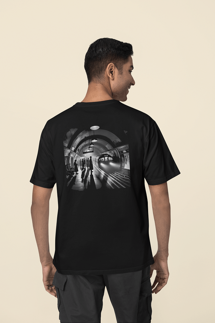 Vintage Metro Mystique: Moonlit Journey Underground (Mens Tee) product image (2)