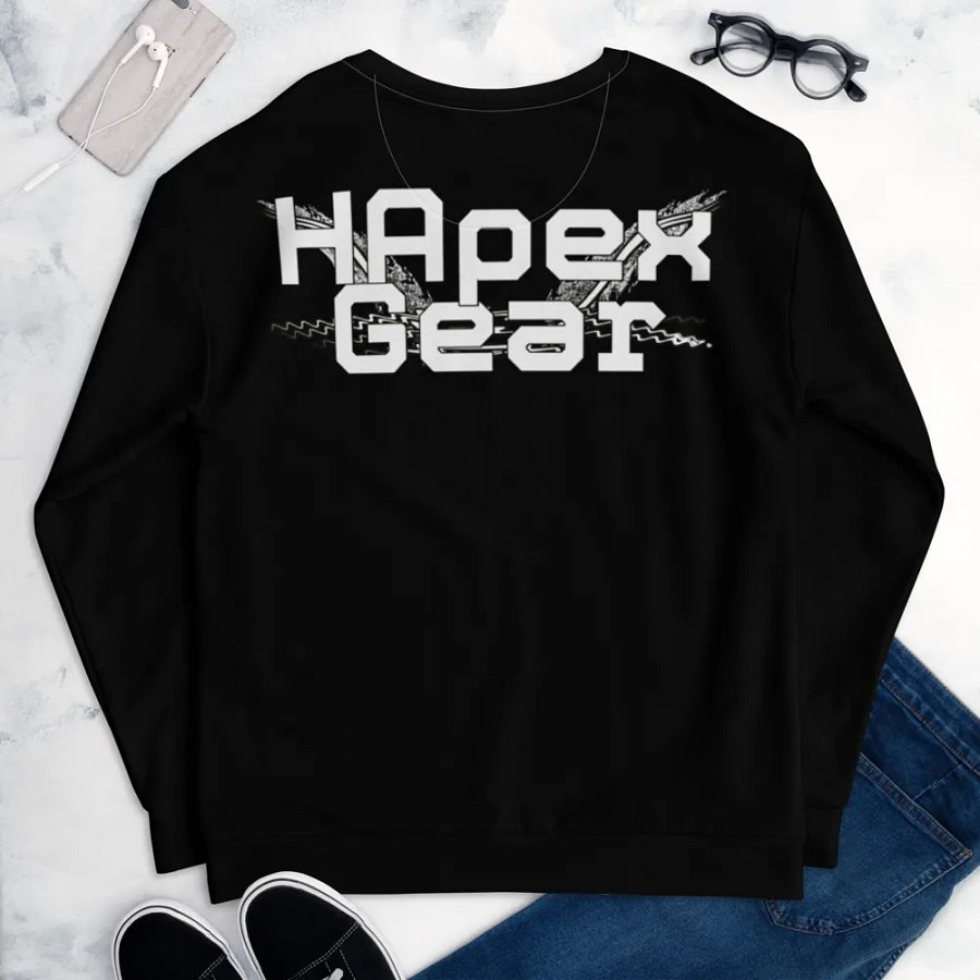 White HApex Gear White Logo Cancer Awareness Orange Ribbon. Black Recycled Unisex Sweatshirt product image (9)