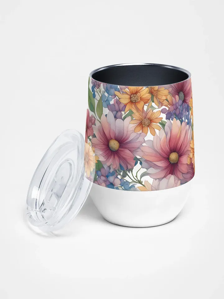 The Vibrant Floral Wine Tumbler 12oz – A Blooming Delight for Every Sip product image (2)
