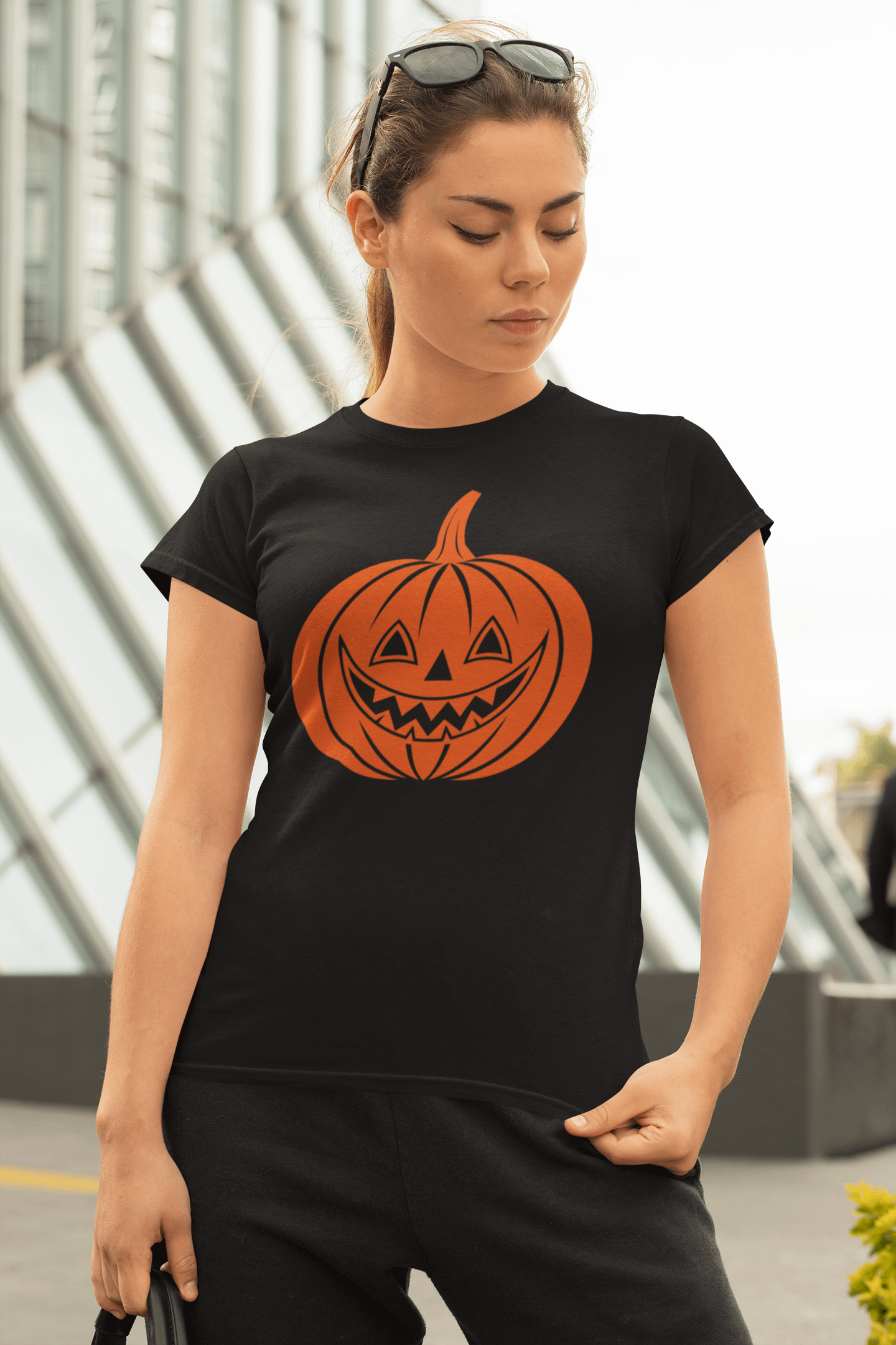 Grinning Pumpkin Halloween T-Shirt product image (1)
