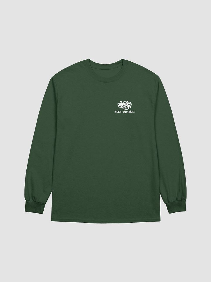 BUSY-BRAINED (sm. white design) printed cotton long sleeve product image (2)