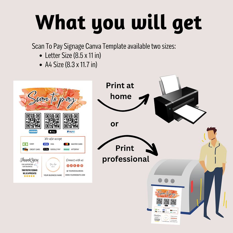 Alani - Scan To Pay QR Code Sign Template product image (3)