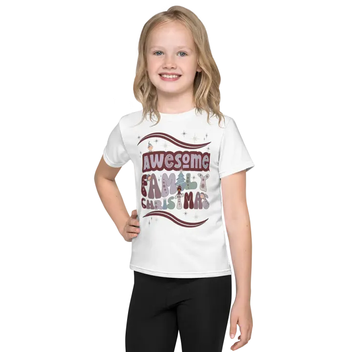 Fun Boho Awesome Family Christmas White Kid's Tee product image (2)
