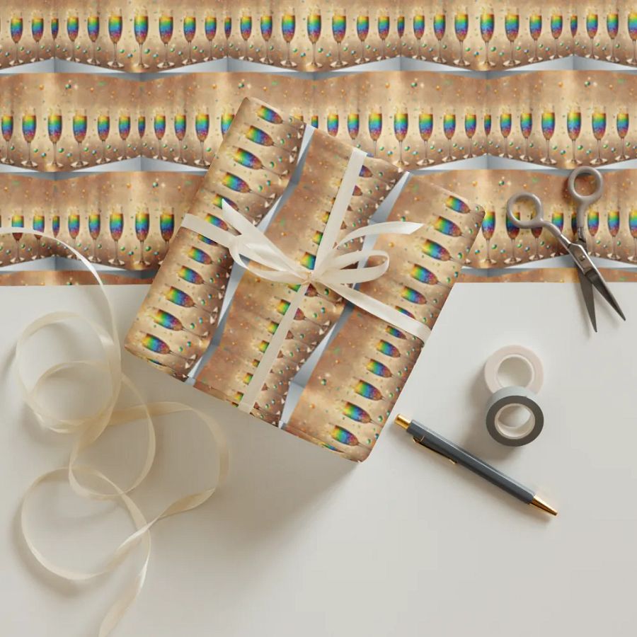 Rainbow Celebration Toast Wall Wrapping Paper Set product image (12)
