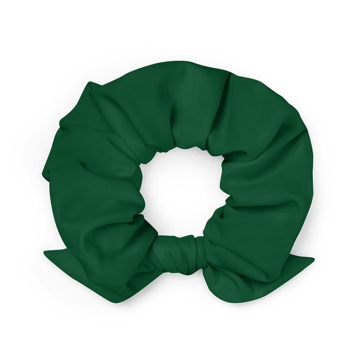 Forest Green Solid Color Eco Friendly Scrunchie with a Bow product image (2)