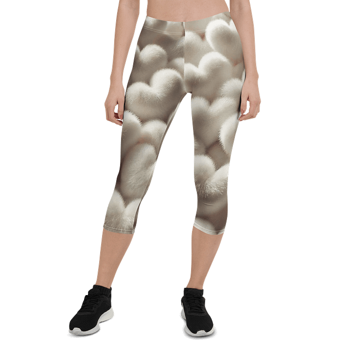 Heart Pattern Print Capri Leggings product image (1)
