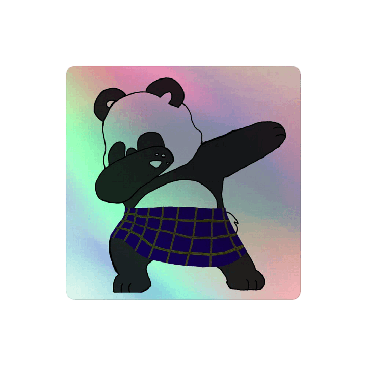 Dabbing Panda Holographic Sticker Sheet product image (2)