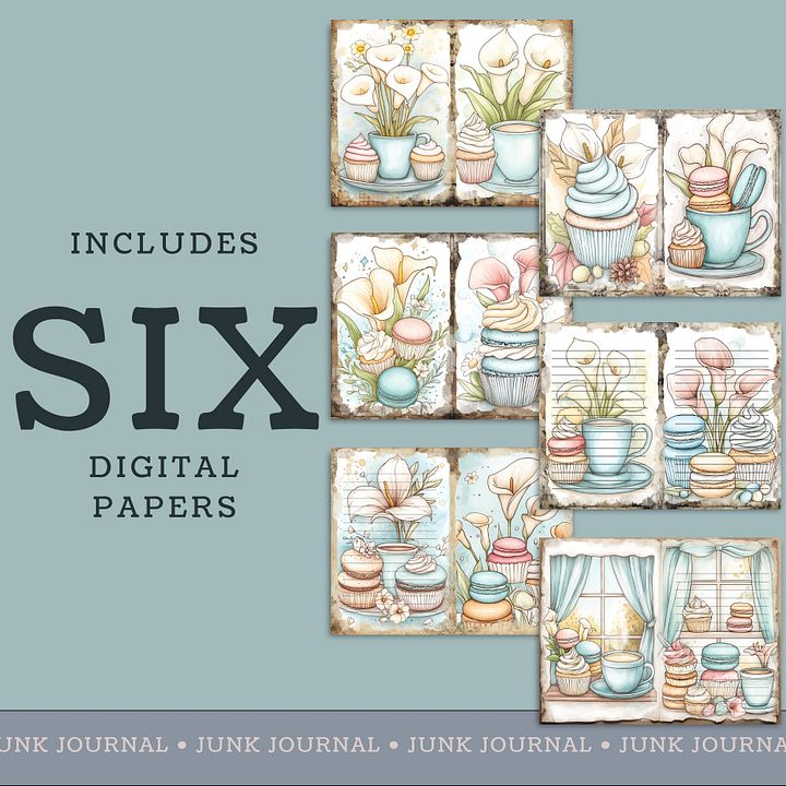 Macaron Lillies - Printable Journal Pages V6 product image (2)