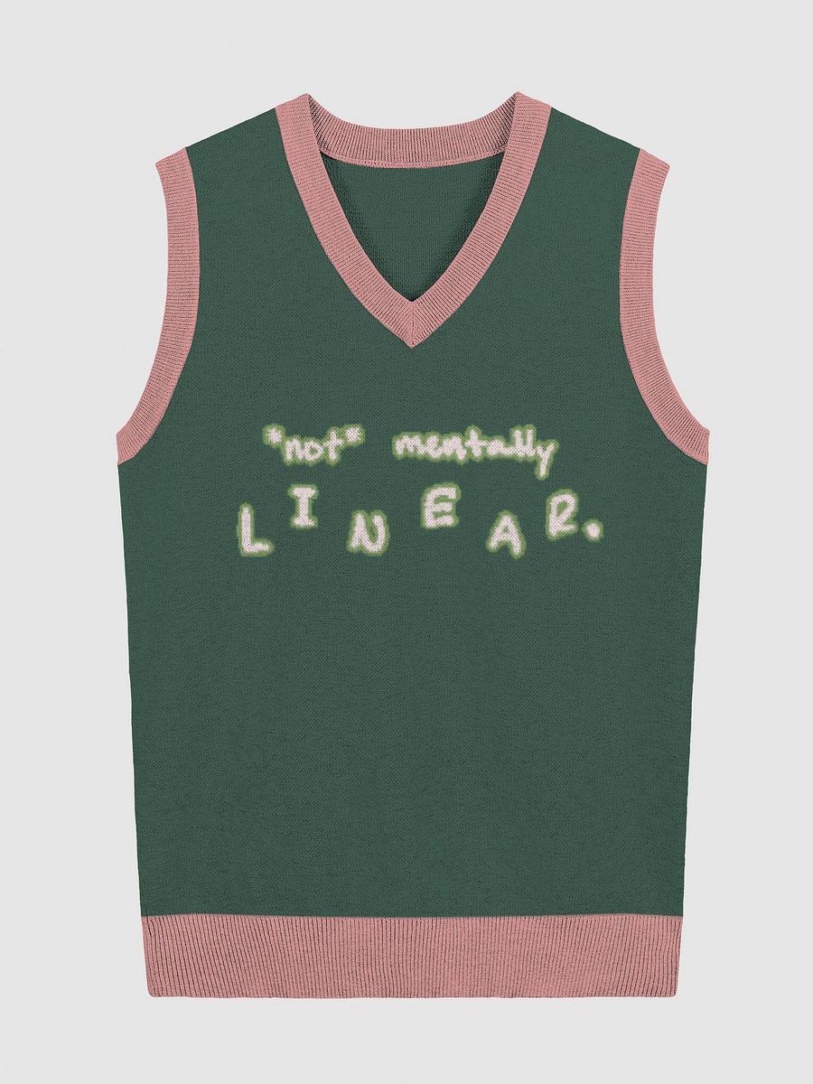 *not* mentally linear. (lg. lined design, pink and green) knitwear vest product image (3)