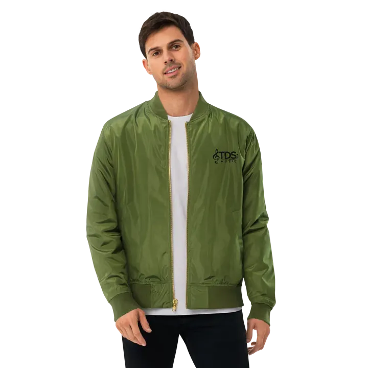 TDS Music Threadfast Premium Recycled Bomber in Army Green and Black (XS-3XL) product image (1)