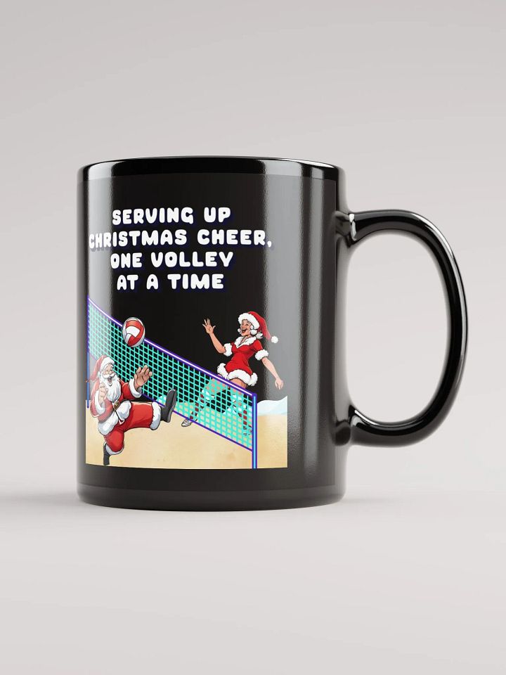 Serving Up Christmas Cheer, One Volley At A Time Black Mug product image (1)