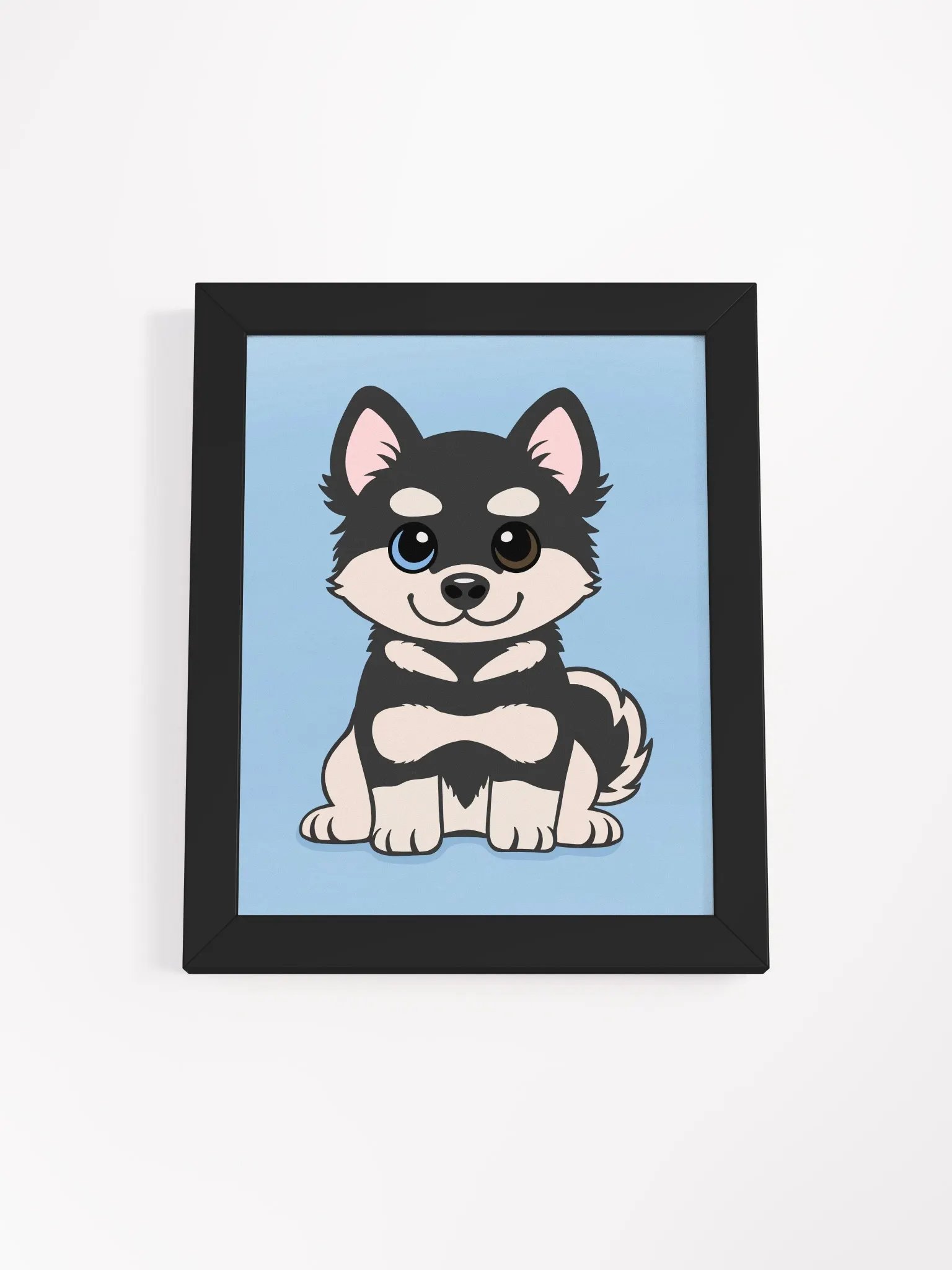 Black and Tan Husky Puppy Framed Illustration product image (2)