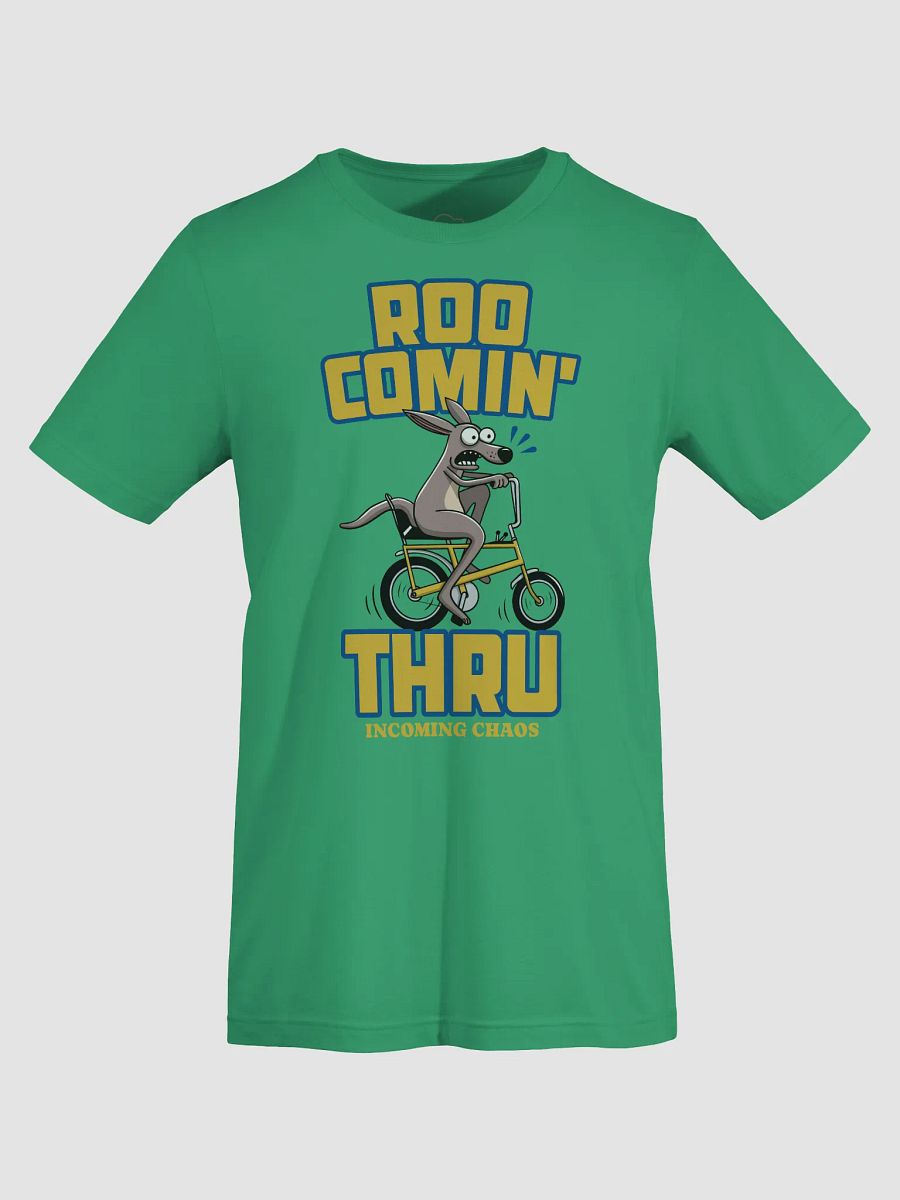 Funny Kangaroo Bike T-Shirt – "Roo Comin’ Thru" Cartoon Tee | Aussie Animal Chaos Shirt product image (55)