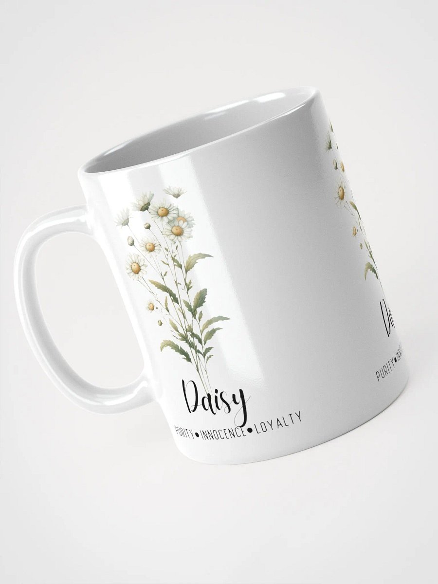 Daisy Ceramic White Mug: Purity, Innocence, Loyalty April Birth Month Flower product image (5)