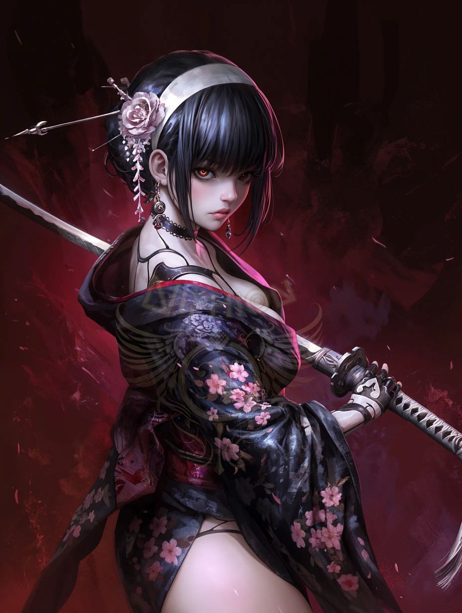 ONE TIME SALE - Cyber Samurai Artwork + Animation product image (1)