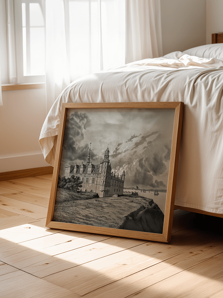Kronborg castle - Vintage painting - Square product image (1)