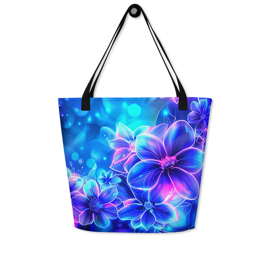 Tote Bag: Unique Stand Out from the Crow Neon Flowers Floral Fashion Design product image (8)