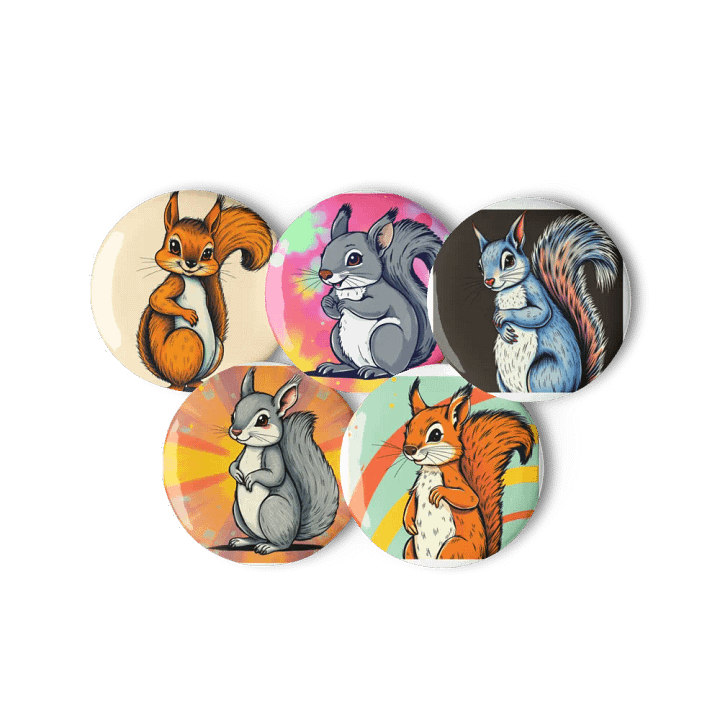 Rainbow Squirrel Pin Button Set product image (3)