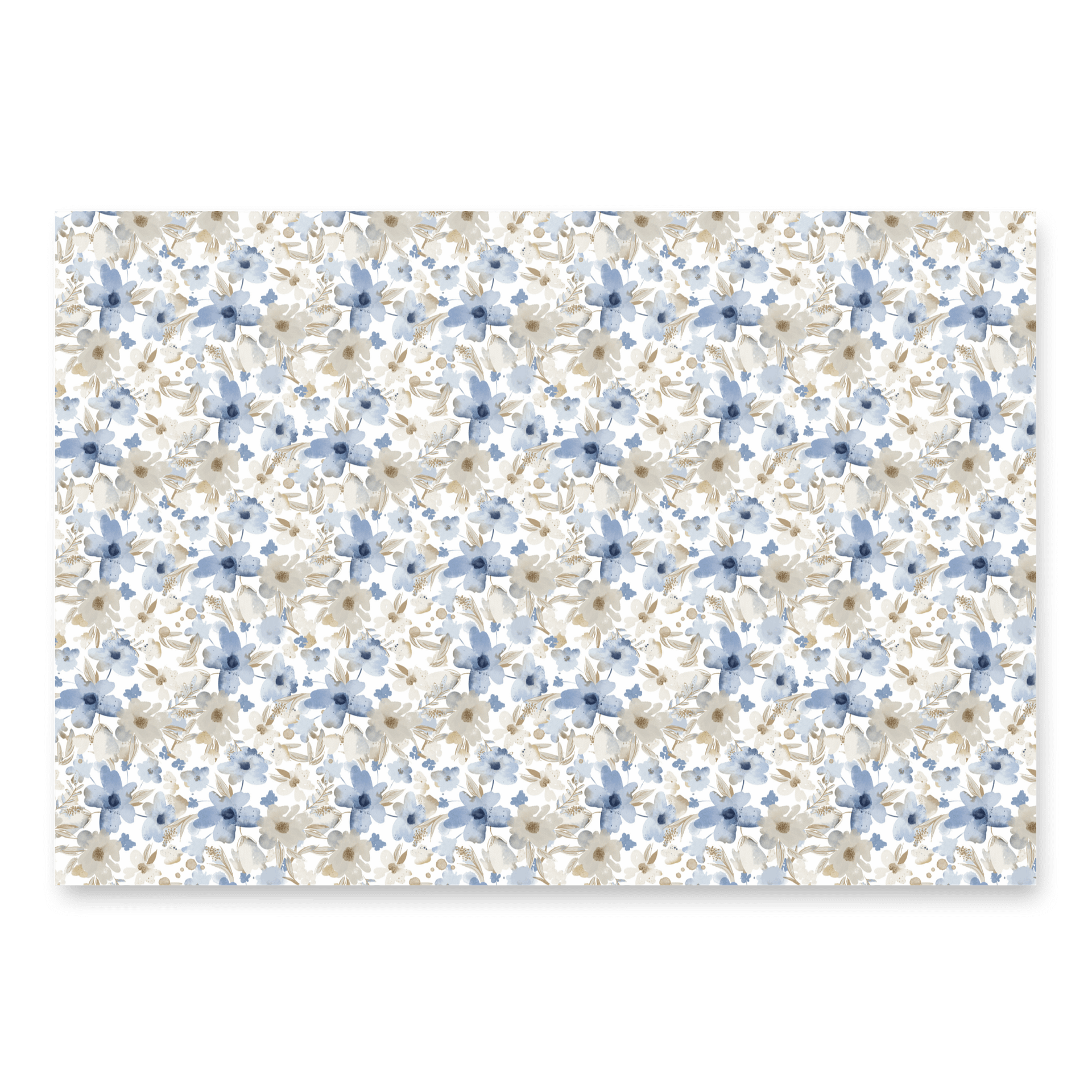 Blue Grey Flowers Paper product image (1)
