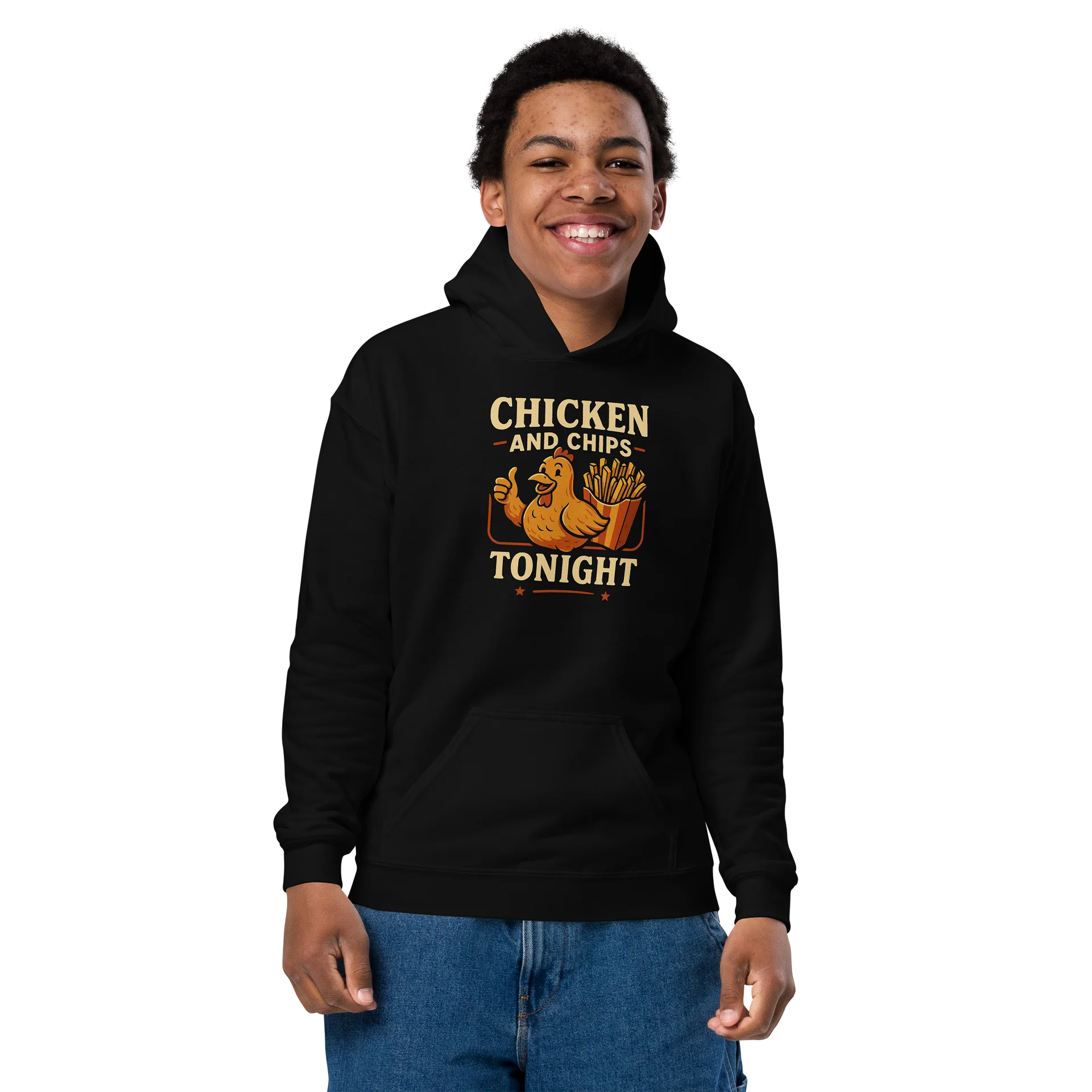 Smiling Chicken & Fries Youth Hoodie product image (2)