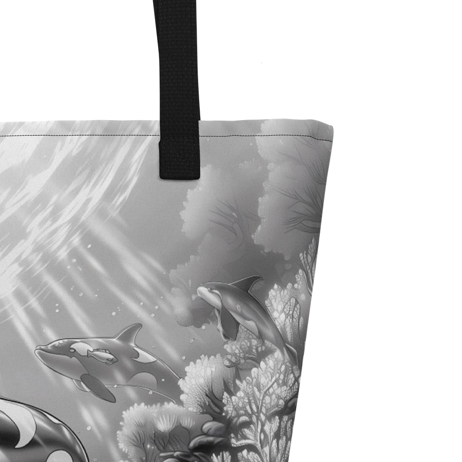 Tote Bag: Captivating Orca Undersea Ocean Lover Black and White Design product image (5)