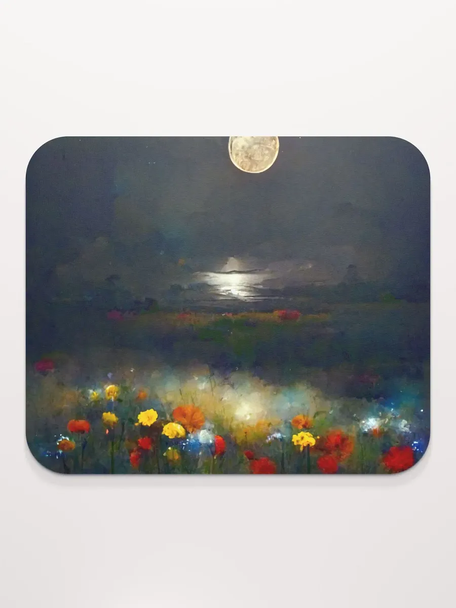 Moonlit lake with flowers Meadow Mouse Pad product image (2)