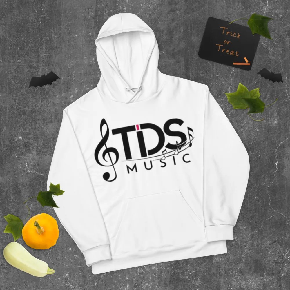 TDS Music Logo Unisex Recycled Hoodie - White, Musical Design product image (11)