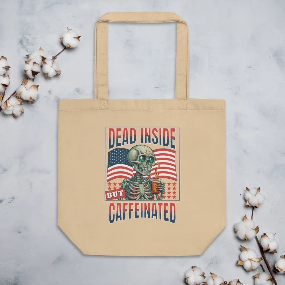 Dead Inside But Caffeinated Tote Bag product image (3)