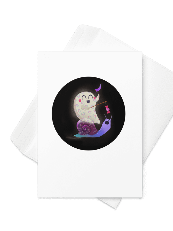 Little Ghost Snail Race - Greeting Card product image (1)