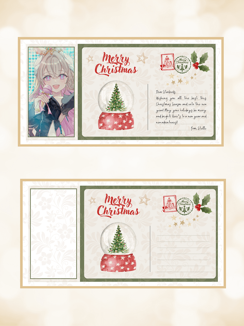 watercolor christmas postcard