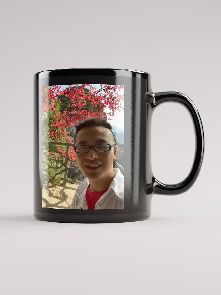 Black Glossy Mug:flower and mountain product image (1)